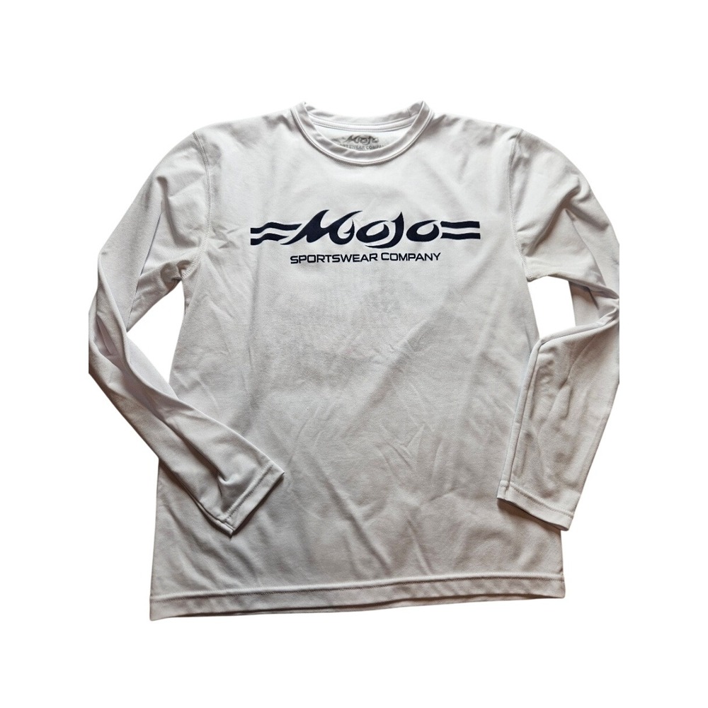 Mojo Sportswear Sportfishing Gear Long Sleeve Shirt White American Flag XXS